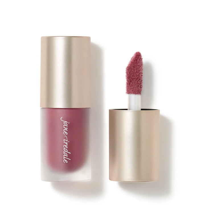 ColorLuxe Liquid Blush soldier with applicator and visible brand name on bottle, on a white background