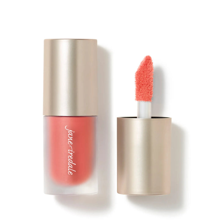 ColorLuxe Liquid Blush soldier with applicator and visible brand name on bottle, on a white background