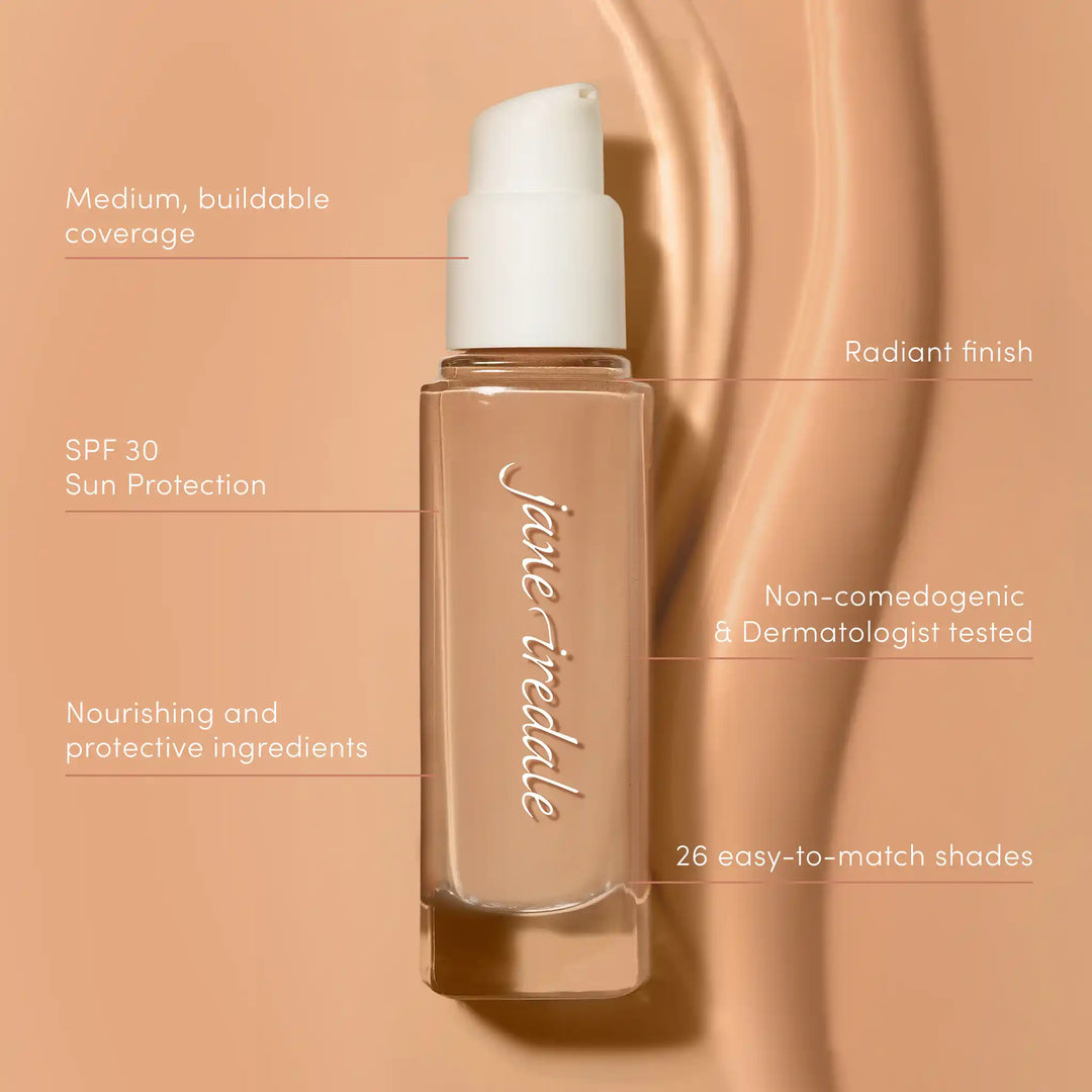 Jane Iredale Skintuition SPF 30 Radiance-Boosting Liquid Foundation Medium, buildable coverage