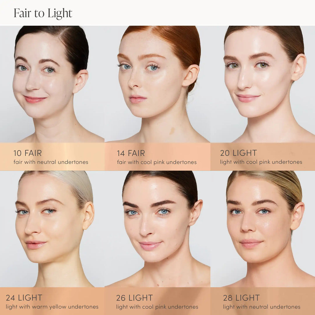Jane Iredale Skintuition SPF 30 Radiance-Boosting Liquid Foundation Shade Chart - Fair to Light Skin