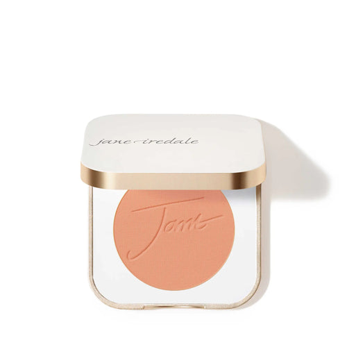 Jane Iredale PurePressed Blush in shade Flourish in a white compact case on a white background