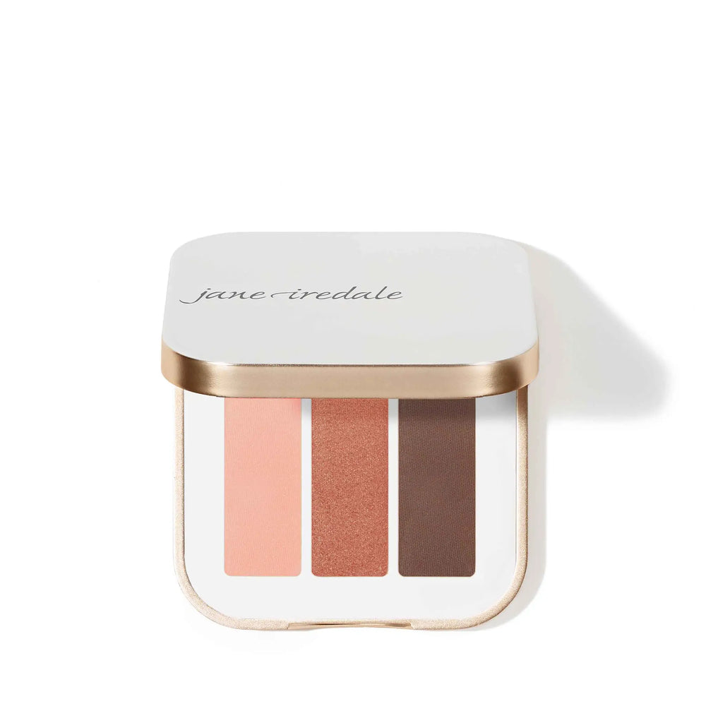 Jane Iredale makeup palette with three shades on a white background