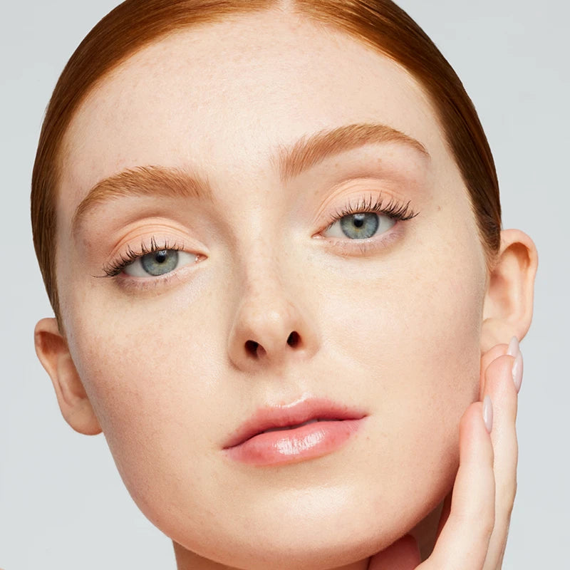 Close up model image showing clean skin and complexion
