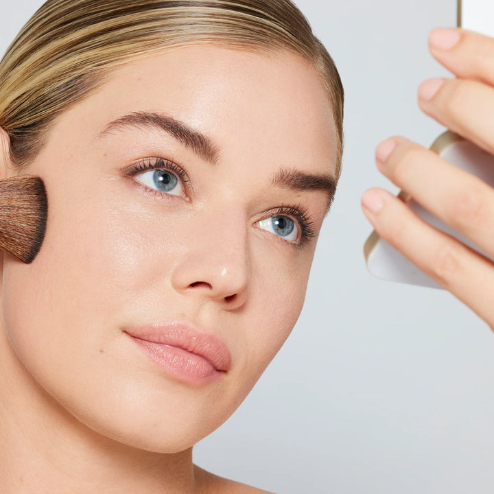 PurePressed Base Mineral Foundation and The Handi Brush - Model Application