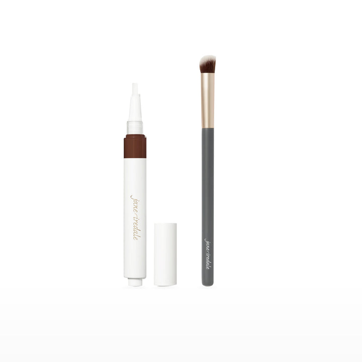 Skintuition Concealer &amp; Concealer Brush Bundle. DPR16 - deeper with neutral undertones. Included products grouped on white.